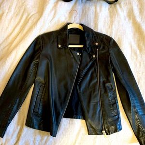 ALL SAINTS Leather Cowlick Biker Jacket - Used
